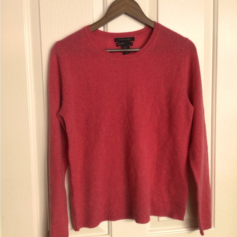 TAHARI Pure Luxe Coral Cashmere sweater